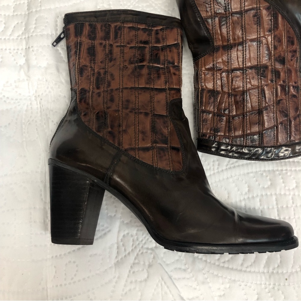 Stuart weitzman croc heeled boots, NWOT - Picture 10 of 16